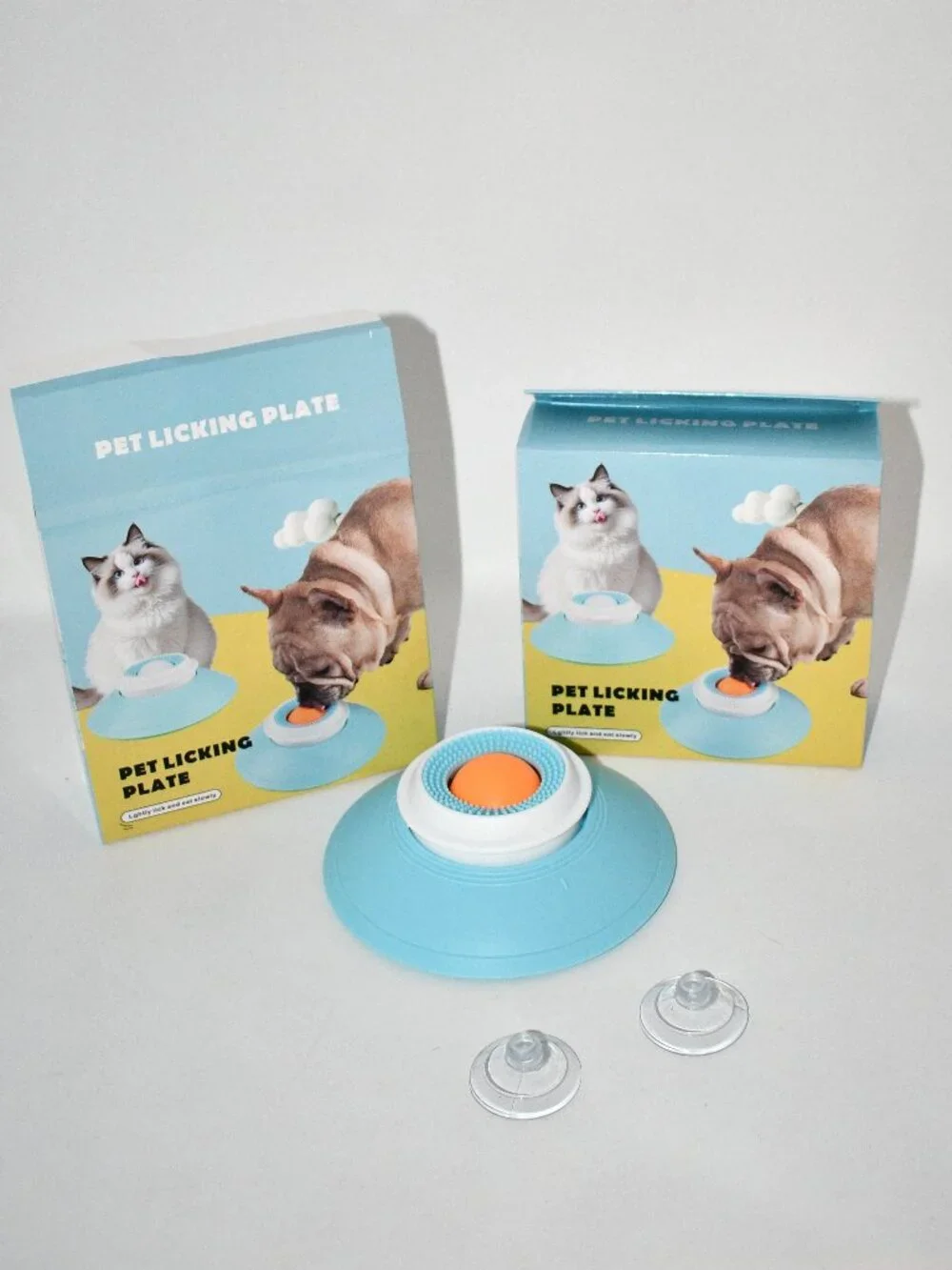 Slow Feeder Cat Bowl with Interactive Lick Ball Light Blue Suction Base NWT  Mak